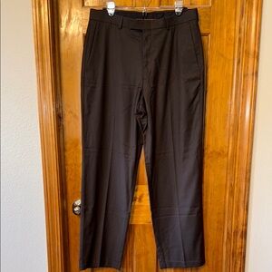 Haggar Chocolate Brown Dress Pants Straight-Leg Polyester 32x30